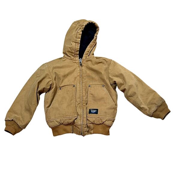 Walls Blizzard Pruf Canvas Coat Jacket Zip Up Lined Youth Medium Reg 8/10 Brown - Picture 1 of 3